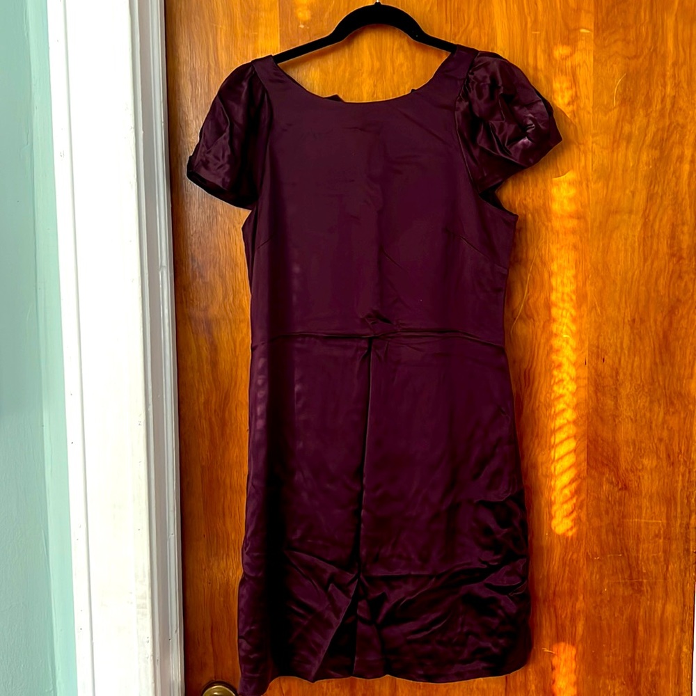Silk eggplant purple lined dress; just needs a professional ironing